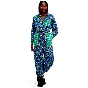 NWT DVF X Target Collab Women's Nylon Jazz Dot Green Sports Jumpsuit XS